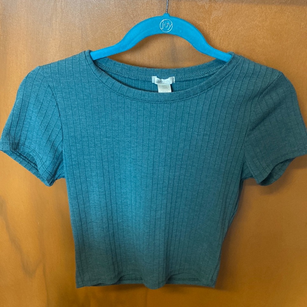 Deep Teal Cropped Tee